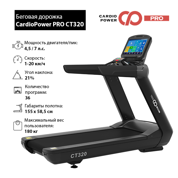 Профессиональная Беговая дорожка CardioPower PRO CT320 